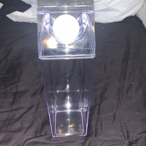 clear carton shaped water bottle